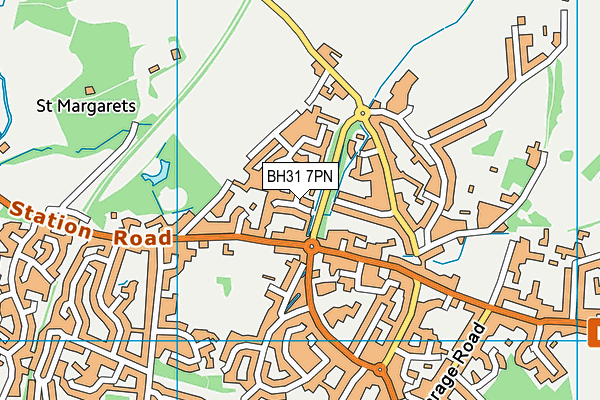 BH31 7PN map - OS VectorMap District (Ordnance Survey)