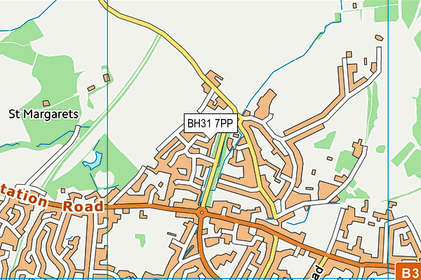 BH31 7PP map - OS VectorMap District (Ordnance Survey)