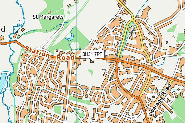 BH31 7PT map - OS VectorMap District (Ordnance Survey)