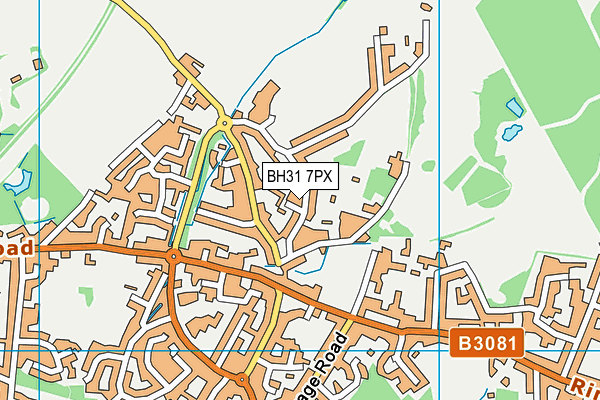 BH31 7PX map - OS VectorMap District (Ordnance Survey)