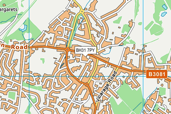 BH31 7PY map - OS VectorMap District (Ordnance Survey)