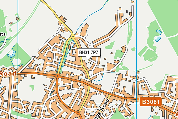 BH31 7PZ map - OS VectorMap District (Ordnance Survey)