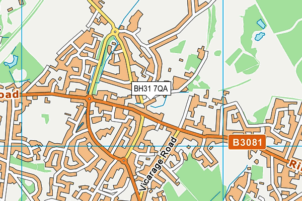 BH31 7QA map - OS VectorMap District (Ordnance Survey)