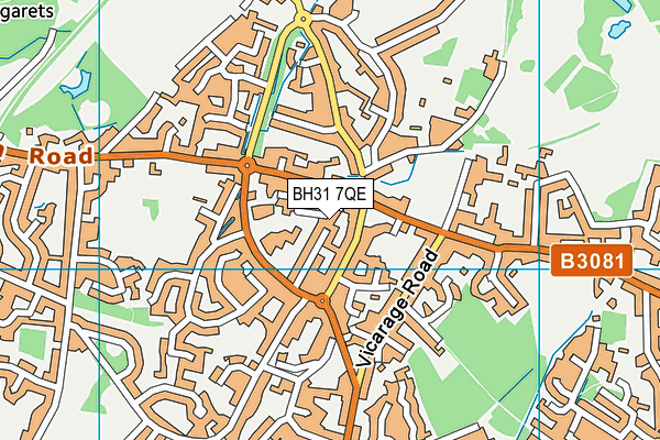 BH31 7QE map - OS VectorMap District (Ordnance Survey)