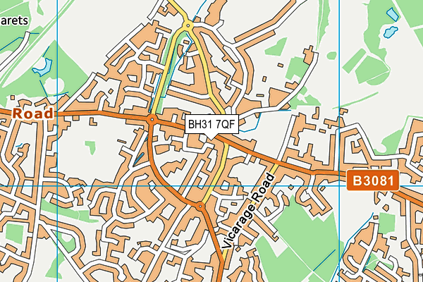 BH31 7QF map - OS VectorMap District (Ordnance Survey)
