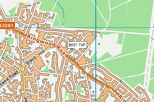 BH31 7XP map - OS VectorMap District (Ordnance Survey)