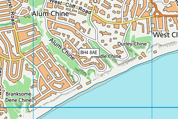 BH4 8AE map - OS VectorMap District (Ordnance Survey)