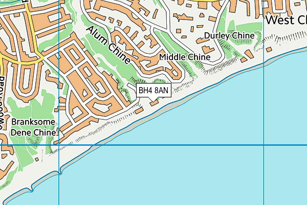 BH4 8AN map - OS VectorMap District (Ordnance Survey)