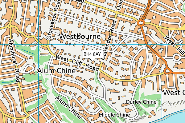 BH4 8AY map - OS VectorMap District (Ordnance Survey)