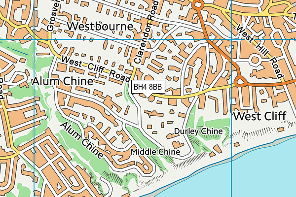 BH4 8BB map - OS VectorMap District (Ordnance Survey)