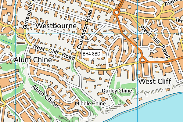 BH4 8BD map - OS VectorMap District (Ordnance Survey)