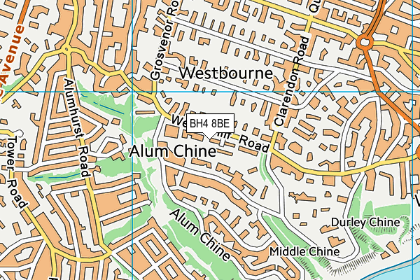 BH4 8BE map - OS VectorMap District (Ordnance Survey)