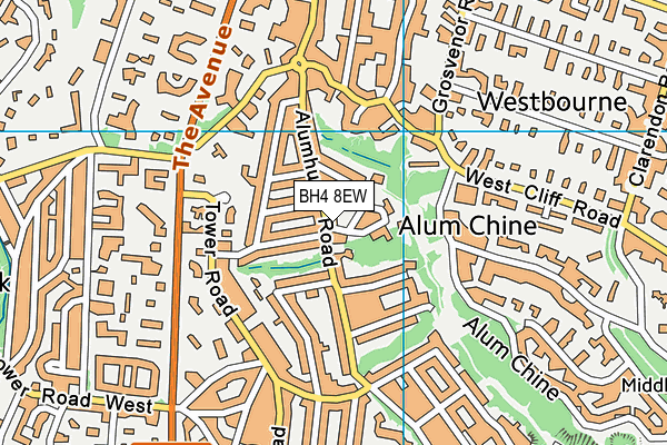BH4 8EW map - OS VectorMap District (Ordnance Survey)