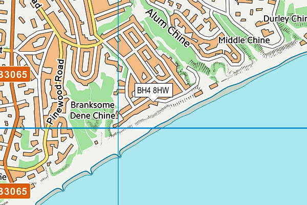 BH4 8HW map - OS VectorMap District (Ordnance Survey)