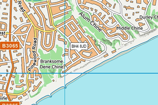 BH4 8JD map - OS VectorMap District (Ordnance Survey)