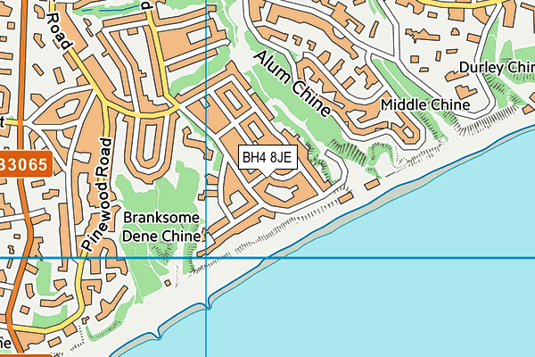 BH4 8JE map - OS VectorMap District (Ordnance Survey)
