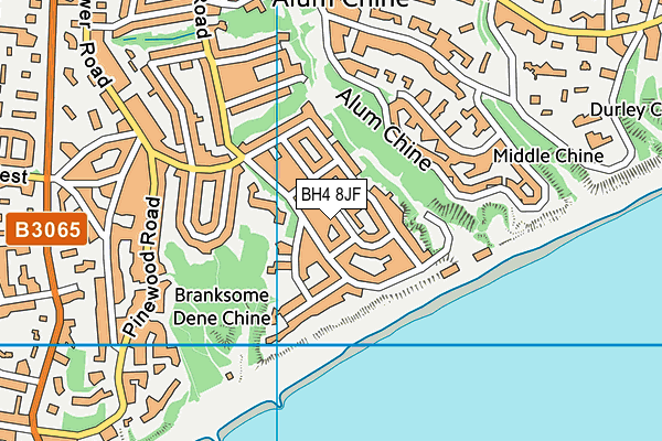 BH4 8JF map - OS VectorMap District (Ordnance Survey)