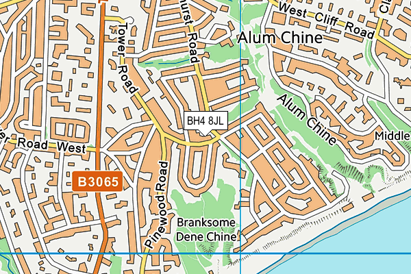 BH4 8JL map - OS VectorMap District (Ordnance Survey)
