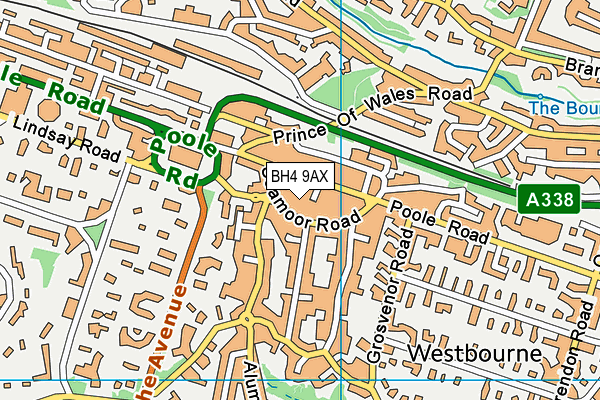 BH4 9AX map - OS VectorMap District (Ordnance Survey)