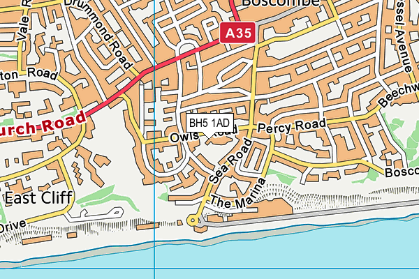 Healthstyles (Closed) map (BH5 1AD) - OS VectorMap District (Ordnance Survey)