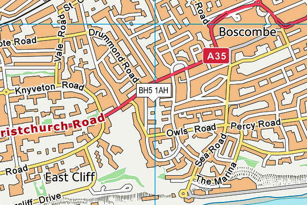 BH5 1AH map - OS VectorMap District (Ordnance Survey)