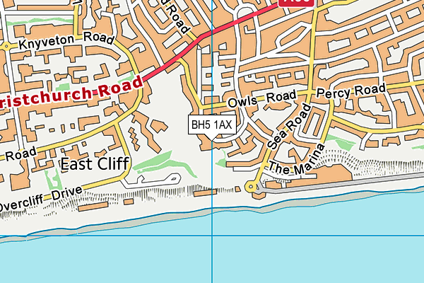 BH5 1AX map - OS VectorMap District (Ordnance Survey)