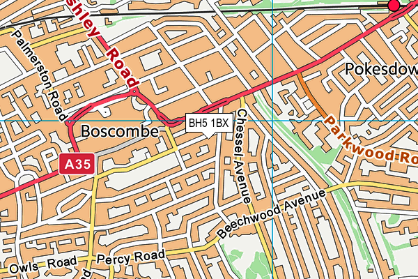 BH5 1BX map - OS VectorMap District (Ordnance Survey)