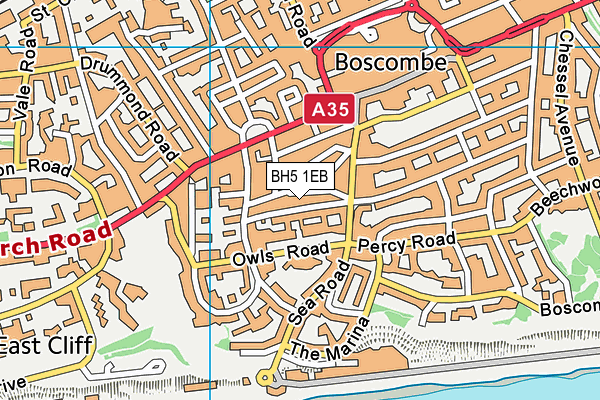 BH5 1EB map - OS VectorMap District (Ordnance Survey)