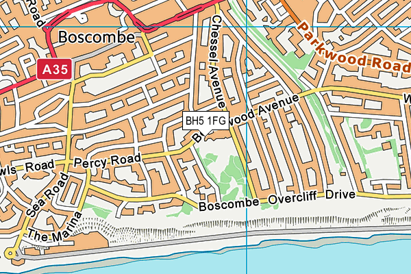 Shelley Park Tennis Courts map (BH5 1FG) - OS VectorMap District (Ordnance Survey)
