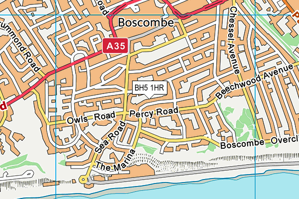 BH5 1HR map - OS VectorMap District (Ordnance Survey)