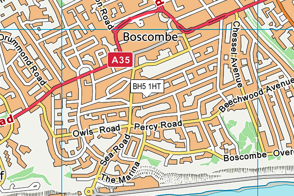 BH5 1HT map - OS VectorMap District (Ordnance Survey)