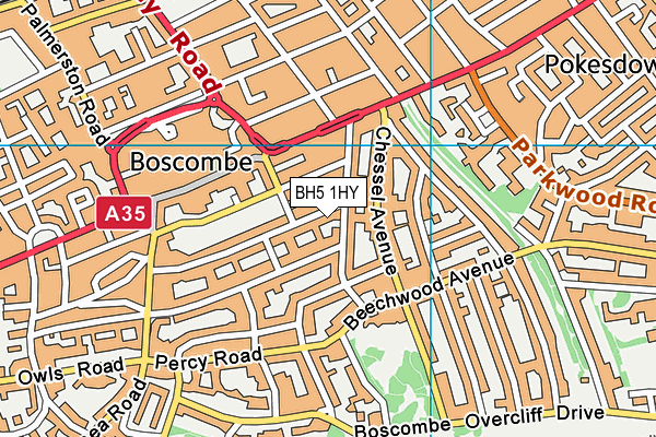 BH5 1HY map - OS VectorMap District (Ordnance Survey)