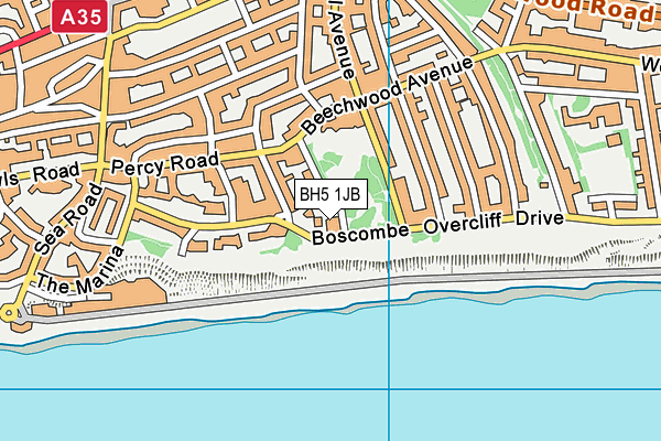 BH5 1JB map - OS VectorMap District (Ordnance Survey)