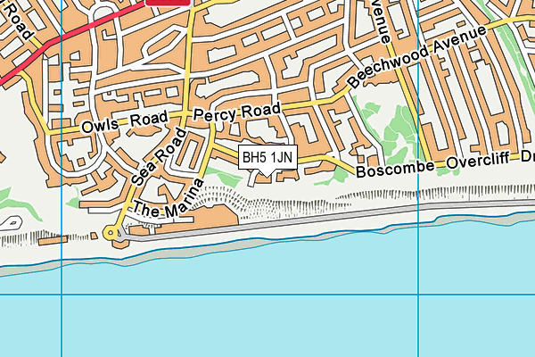 BH5 1JN map - OS VectorMap District (Ordnance Survey)