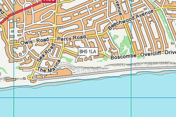 BH5 1LA map - OS VectorMap District (Ordnance Survey)