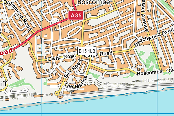 BH5 1LB map - OS VectorMap District (Ordnance Survey)