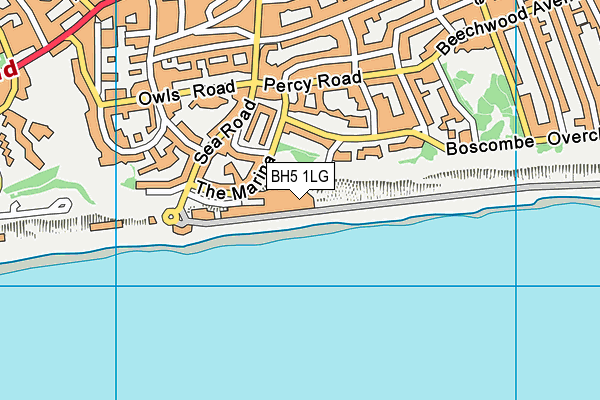 BH5 1LG map - OS VectorMap District (Ordnance Survey)