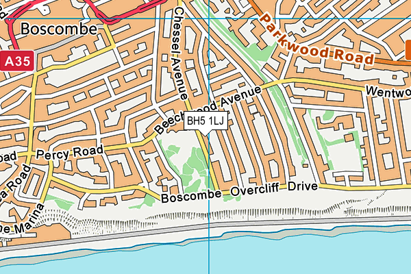BH5 1LJ map - OS VectorMap District (Ordnance Survey)