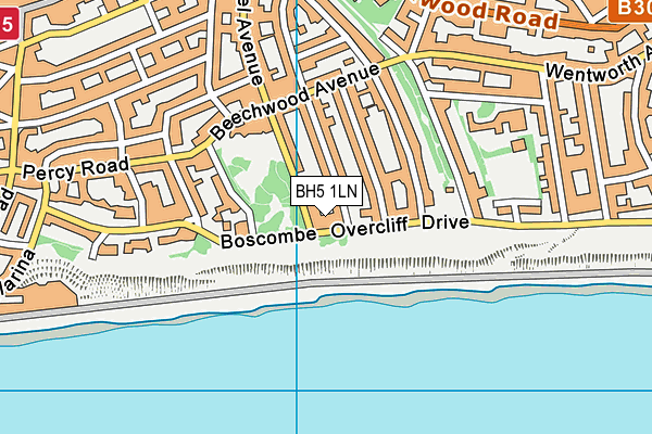 BH5 1LN map - OS VectorMap District (Ordnance Survey)