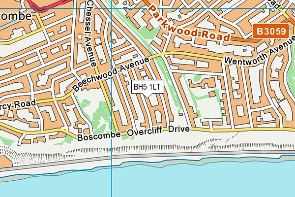 BH5 1LT map - OS VectorMap District (Ordnance Survey)