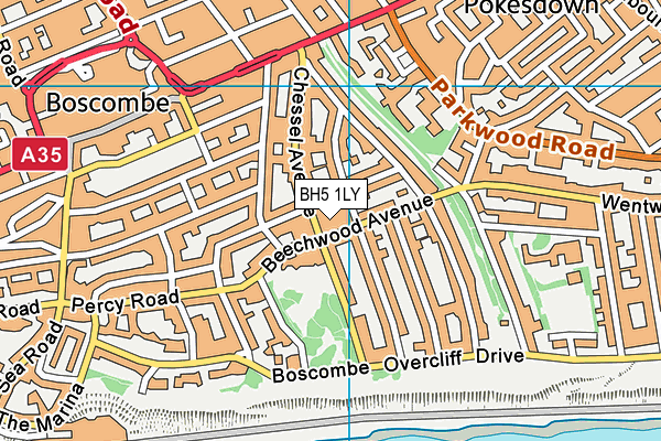 BH5 1LY map - OS VectorMap District (Ordnance Survey)