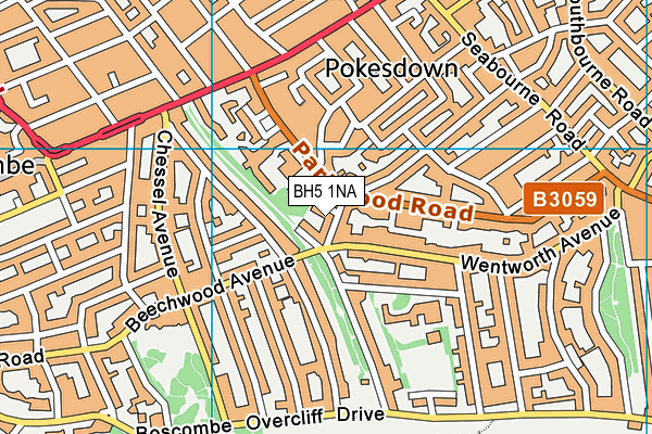 BH5 1NA map - OS VectorMap District (Ordnance Survey)