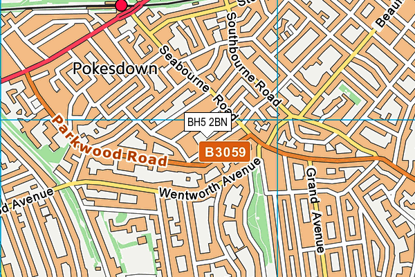 BH5 2BN map - OS VectorMap District (Ordnance Survey)