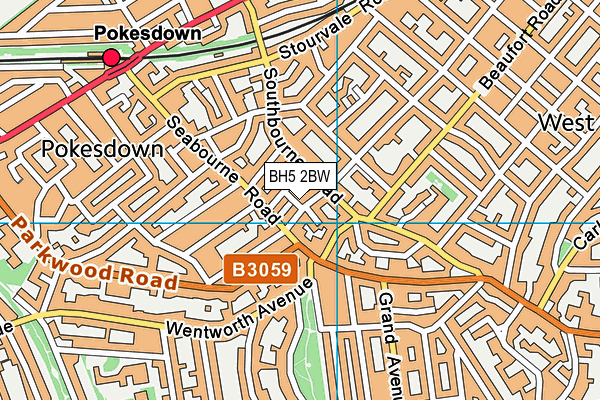 BH5 2BW map - OS VectorMap District (Ordnance Survey)