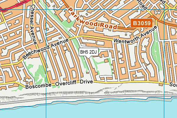 BH5 2DJ map - OS VectorMap District (Ordnance Survey)