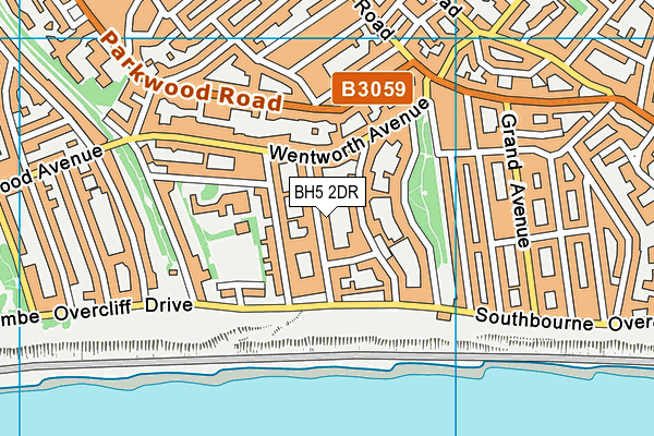 BH5 2DR map - OS VectorMap District (Ordnance Survey)