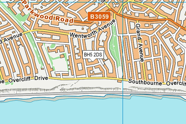 BH5 2DS map - OS VectorMap District (Ordnance Survey)
