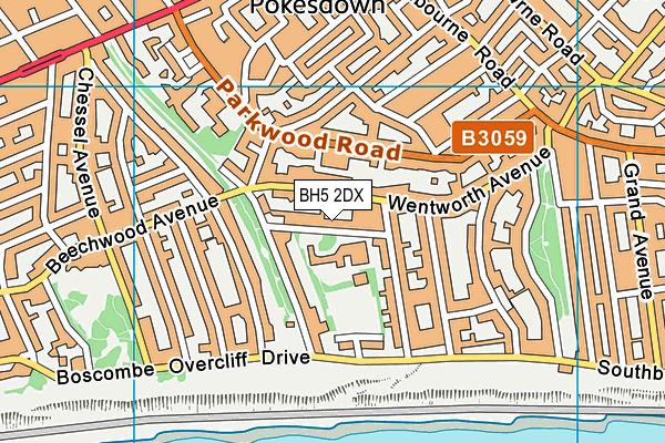 BH5 2DX map - OS VectorMap District (Ordnance Survey)