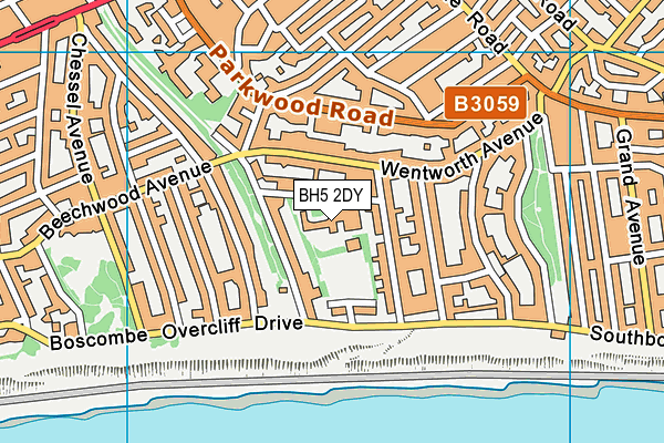 BH5 2DY map - OS VectorMap District (Ordnance Survey)