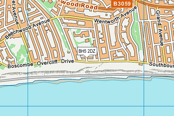 BH5 2DZ map - OS VectorMap District (Ordnance Survey)